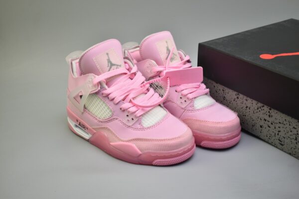 Customized Off-White x Air Jordan 4 Pink - Image 2