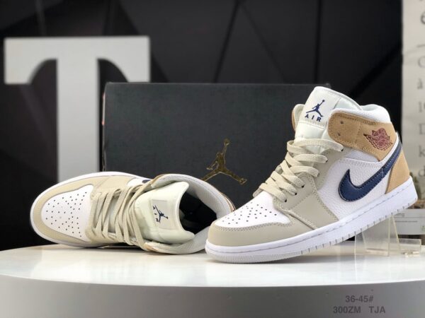 Air Jordan 1 Mid 'White Khaki Blue Void' DO6726-100 - Image 10