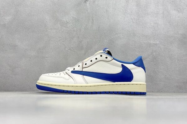 Fragment x Travis Scott x Air Jordan 1 Low White Royal Blue - Image 2