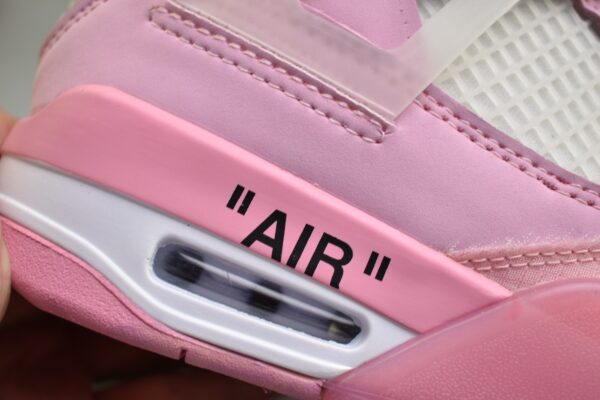 Customized Off-White x Air Jordan 4 Pink - Image 7