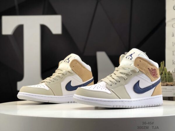 Air Jordan 1 Mid 'White Khaki Blue Void' DO6726-100 - Image 5