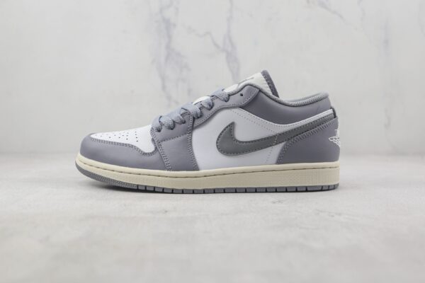 Air Jordan 1 Low Stealth Grey White Sail 553558-053 - Image 3