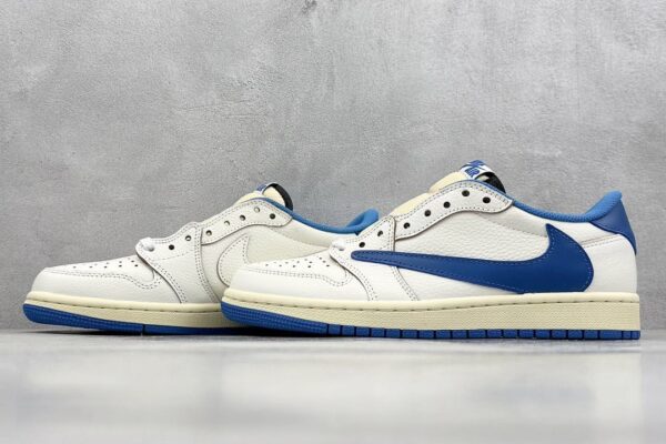 Fragment x Travis Scott x Air Jordan 1 Low White Royal Blue - Image 6