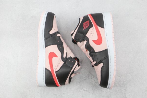 Air Jordan 1 Mid GS 'Black Pink Crimson' 554725-604 - Image 4