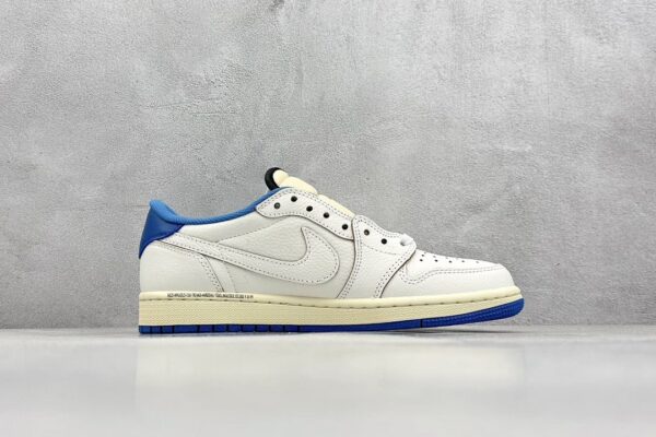 Fragment x Travis Scott x Air Jordan 1 Low White Royal Blue - Image 3
