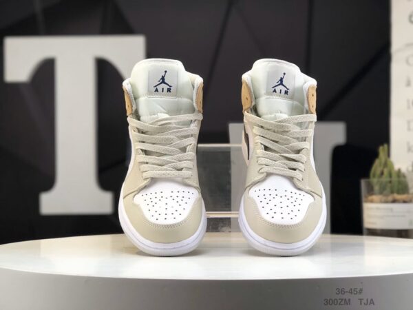 Air Jordan 1 Mid 'White Khaki Blue Void' DO6726-100 - Image 9