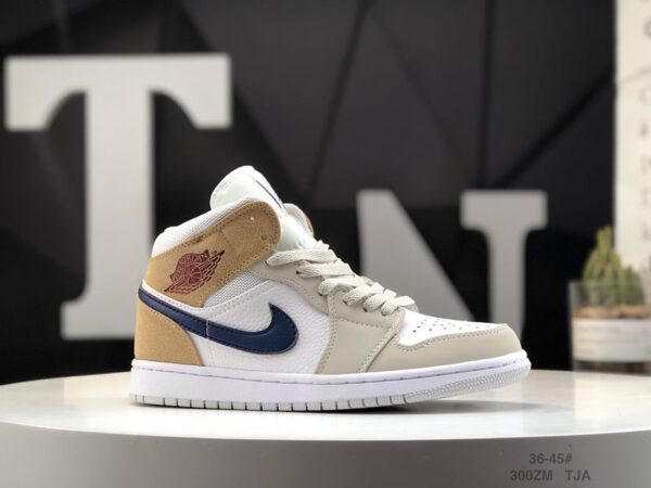 Air Jordan 1 Mid 'White Khaki Blue Void' DO6726-100 - Image 2