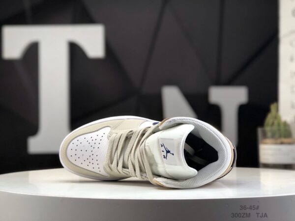 Air Jordan 1 Mid 'White Khaki Blue Void' DO6726-100 - Image 4